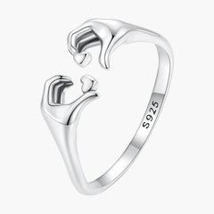 "Sylvory 925 Sterling Silver Gestural Love Ring"