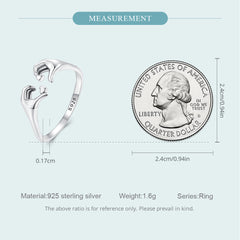 "Sylvory 925 Sterling Silver Gestural Love Ring"