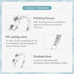 "Sylvory 925 Sterling Silver Gestural Love Ring"