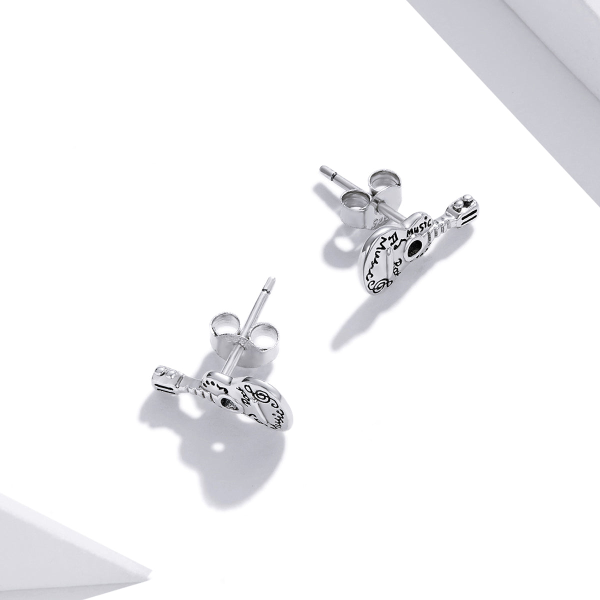 "Sylvory 925 Sterling Silver Guitar Groove Studs"