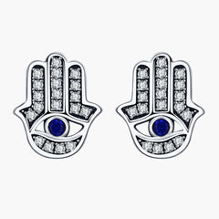 "Sylvory 925 Sterling Silver Hamsa Harmony Studs"