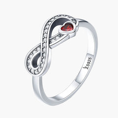 "Sylvory 925 Sterling Silver Heartbound Infinity Ring"
