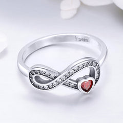 "Sylvory 925 Sterling Silver Heartbound Infinity Ring"