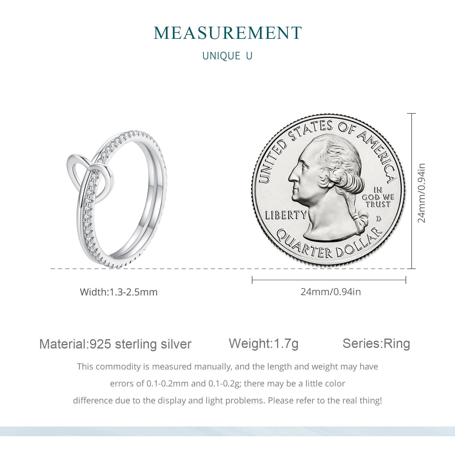 "Sylvory 925 Sterling Silver Heartlock Duo Ring"