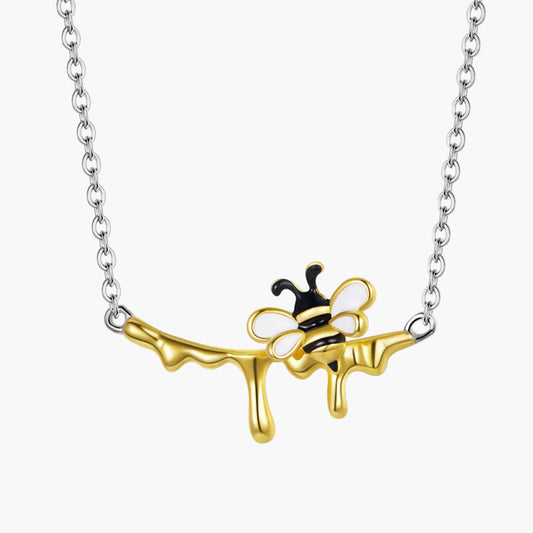 "Sylvory 925 Sterling Silver Honeybee Haven Necklace"