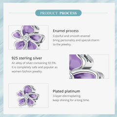 "Sylvory 925 Sterling Silver Lavender Bloom Charm"