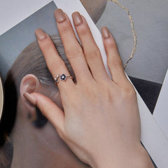 "Sylvory 925 Sterling Silver Lavender Blooms Ring"