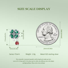 "Sylvory 925 Sterling Silver Lucky Leaf Ladybug Charm"