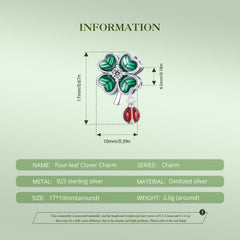 "Sylvory 925 Sterling Silver Lucky Leaf Ladybug Charm"