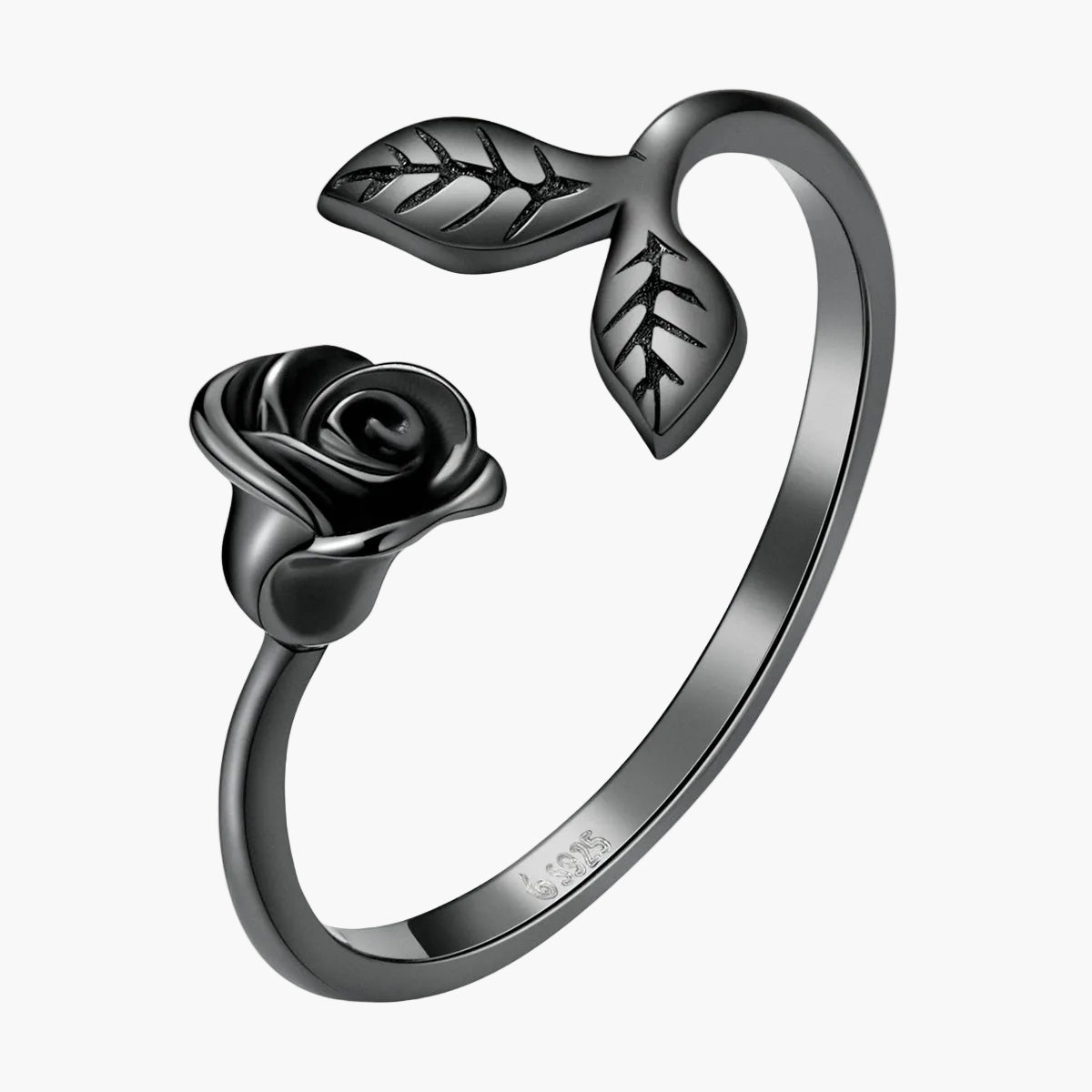 "Sylvory 925 Sterling Silver Midnight Rose Ring"