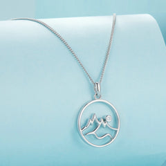 "Sylvory 925 Sterling Silver Mountain Peak Necklace"