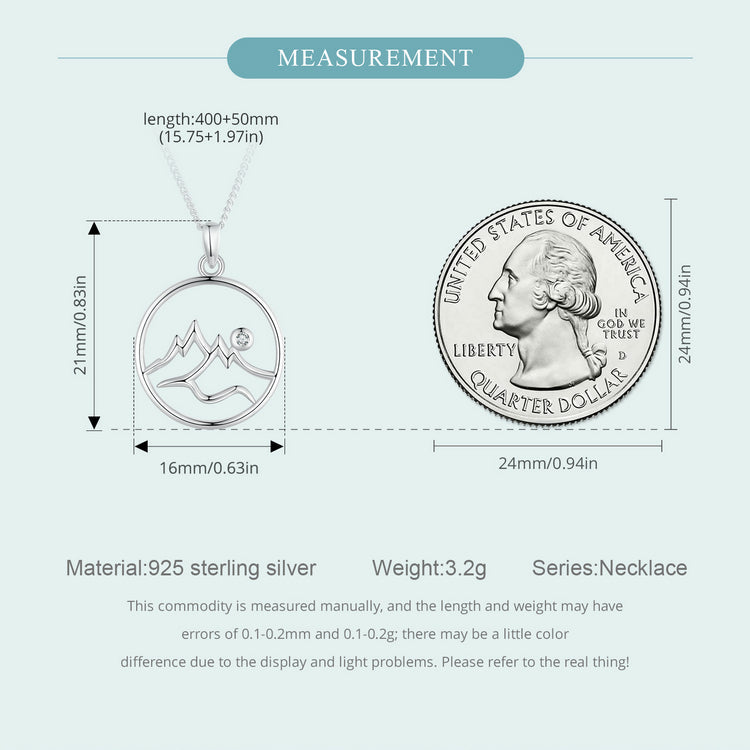 "Sylvory 925 Sterling Silver Mountain Peak Necklace"