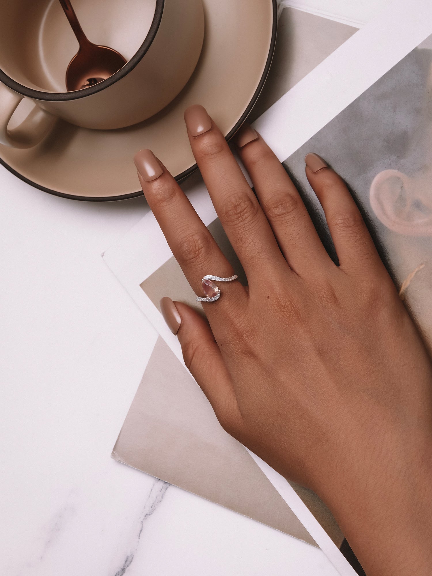 "Sylvory 925 Sterling Silver MystiColor Stone Ring"