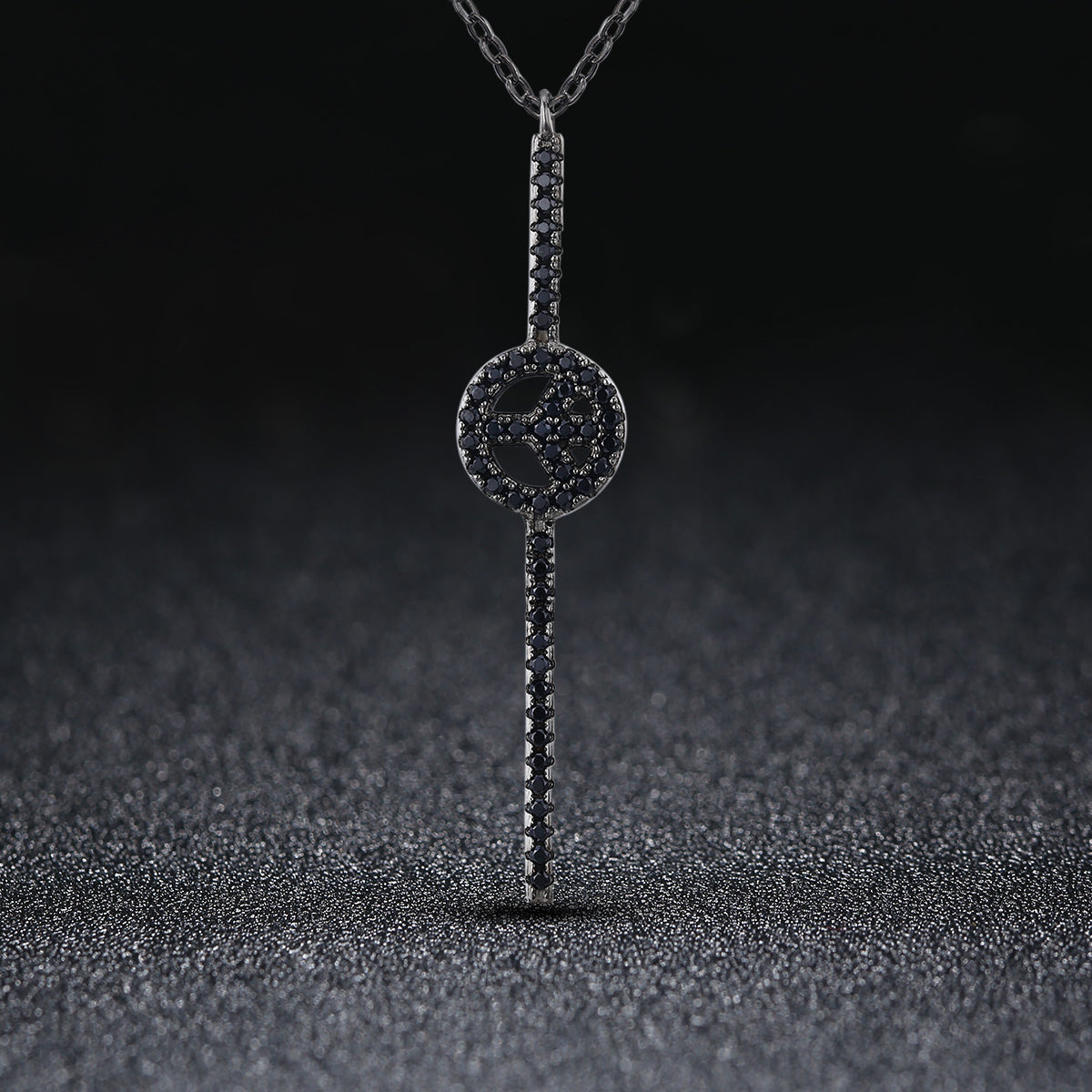 "Sylvory 925 Sterling Silver Obsidian Peace Necklace"