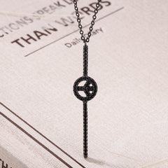 "Sylvory 925 Sterling Silver Obsidian Peace Necklace"