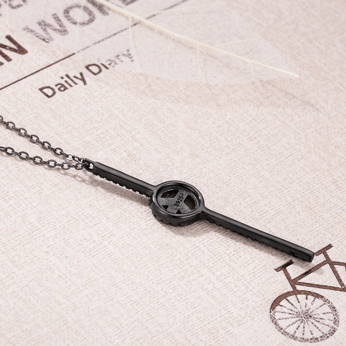 "Sylvory 925 Sterling Silver Obsidian Peace Necklace"