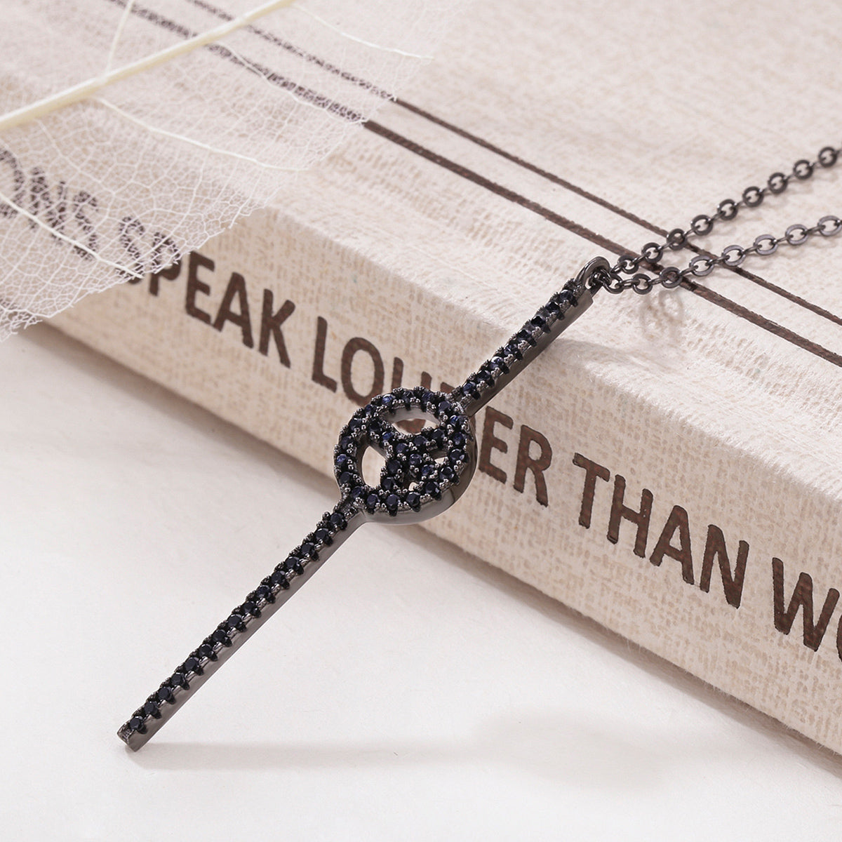 "Sylvory 925 Sterling Silver Obsidian Peace Necklace"