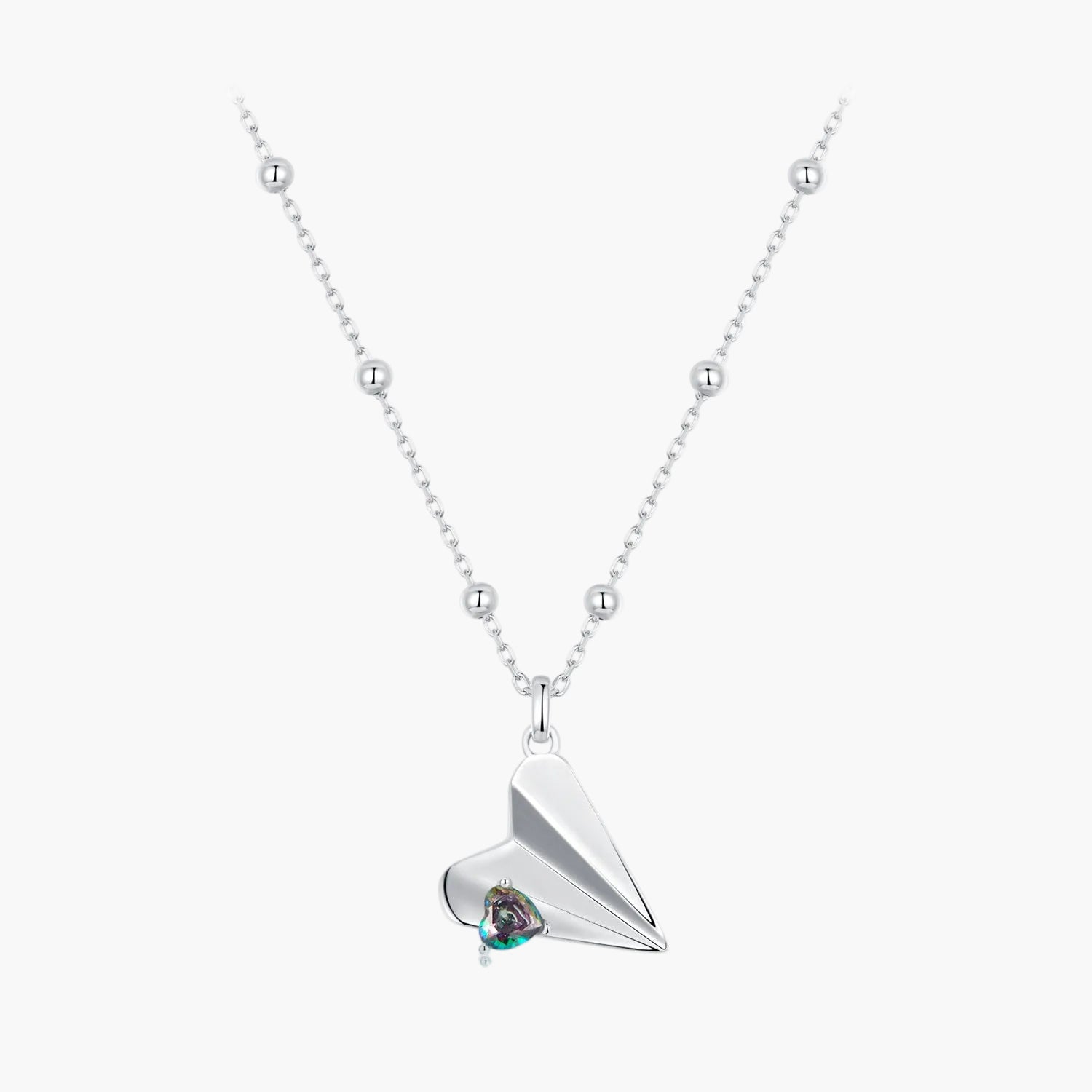 "Sylvory 925 Sterling Silver Paper Plane Necklace"