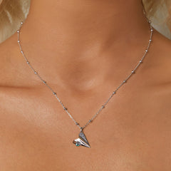 "Sylvory 925 Sterling Silver Paper Plane Necklace"