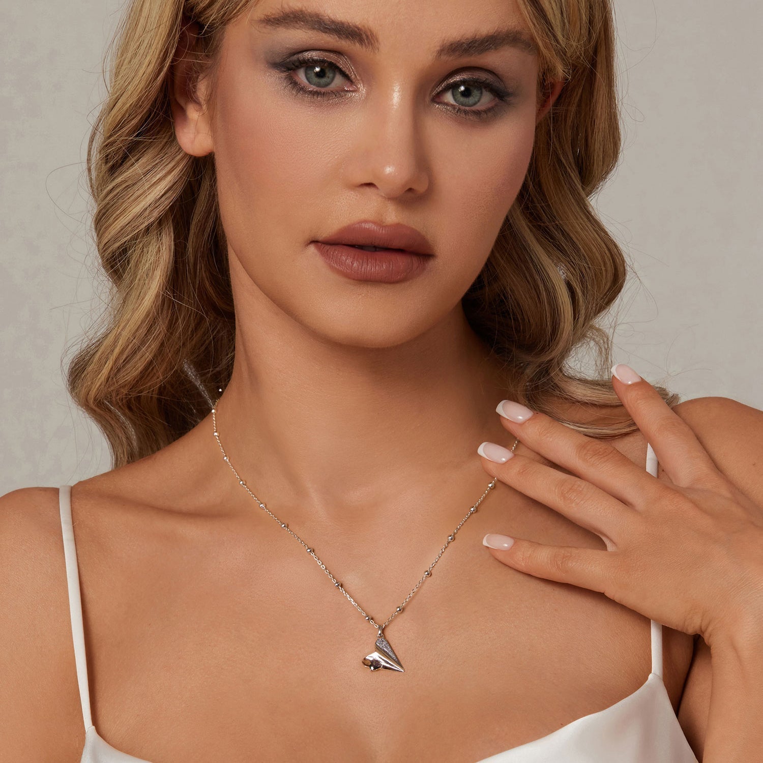 "Sylvory 925 Sterling Silver Paper Plane Necklace"