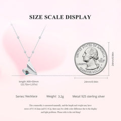 "Sylvory 925 Sterling Silver Paper Plane Necklace"