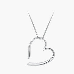 "Sylvory 925 Sterling Silver Partial Heart Necklace"