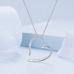 "Sylvory 925 Sterling Silver Partial Heart Necklace"