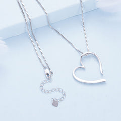 "Sylvory 925 Sterling Silver Partial Heart Necklace"