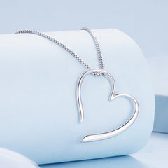 "Sylvory 925 Sterling Silver Partial Heart Necklace"