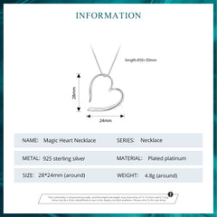"Sylvory 925 Sterling Silver Partial Heart Necklace"