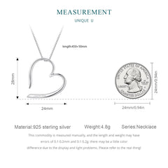 "Sylvory 925 Sterling Silver Partial Heart Necklace"