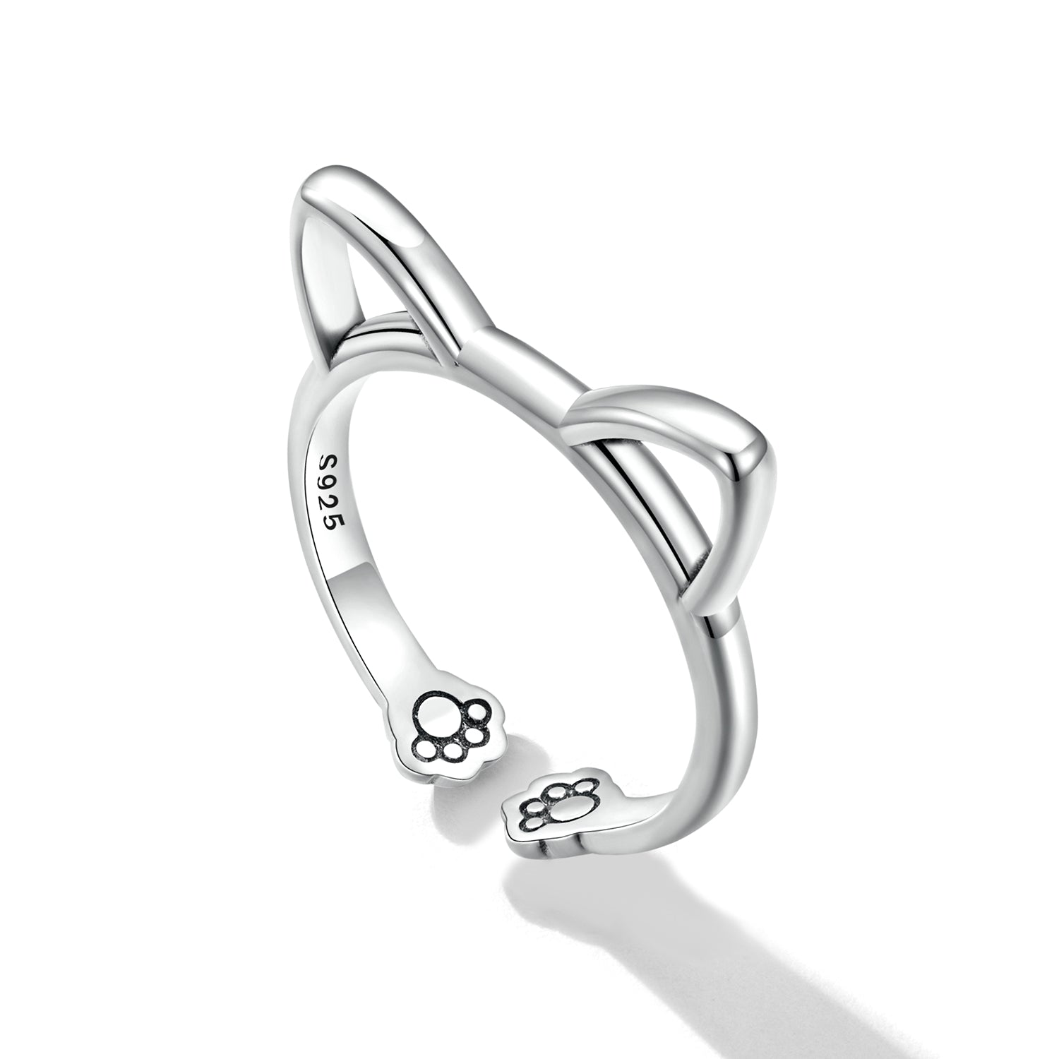"Sylvory 925 Sterling Silver Pawsome Kitty Ring"