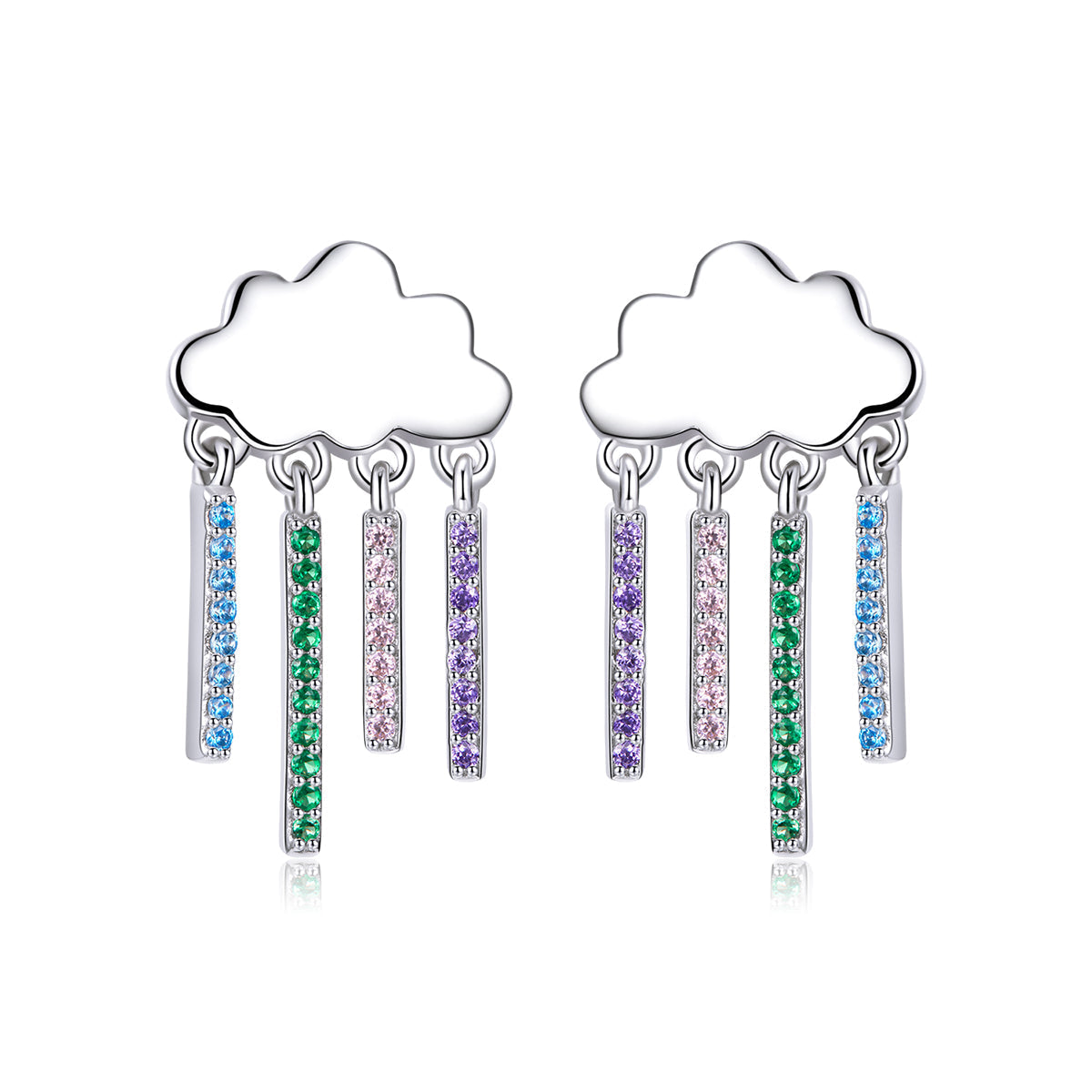 "Sylvory 925 Sterling Silver Prismatic Cloud Dangle Earring"