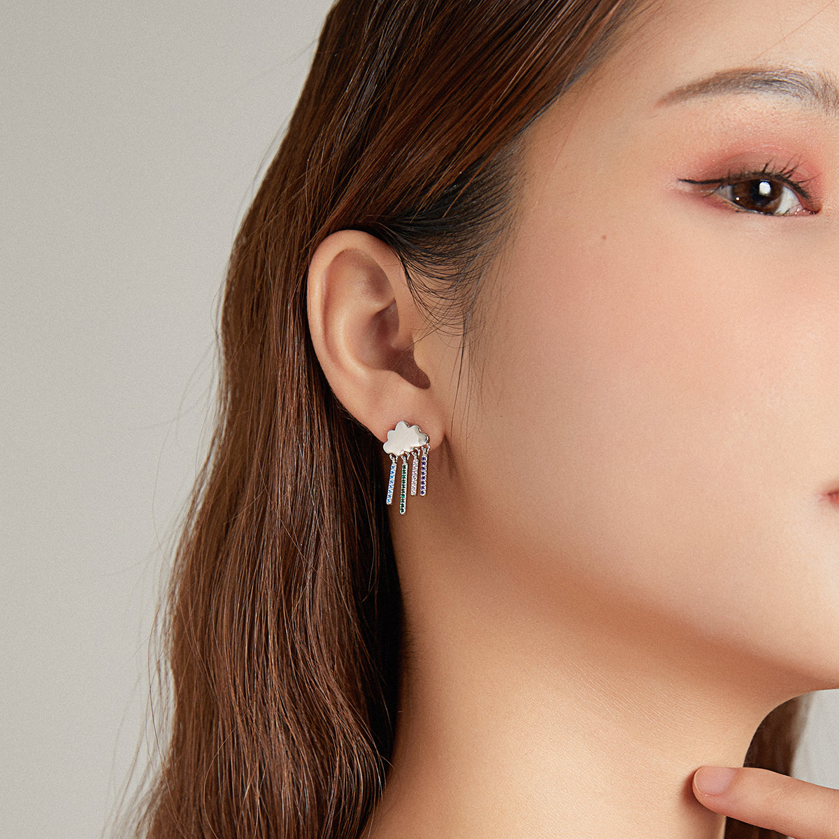 "Sylvory 925 Sterling Silver Prismatic Cloud Dangle Earring"