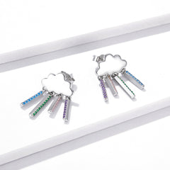 "Sylvory 925 Sterling Silver Prismatic Cloud Dangle Earring"