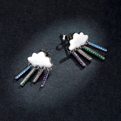 "Sylvory 925 Sterling Silver Prismatic Cloud Dangle Earring"