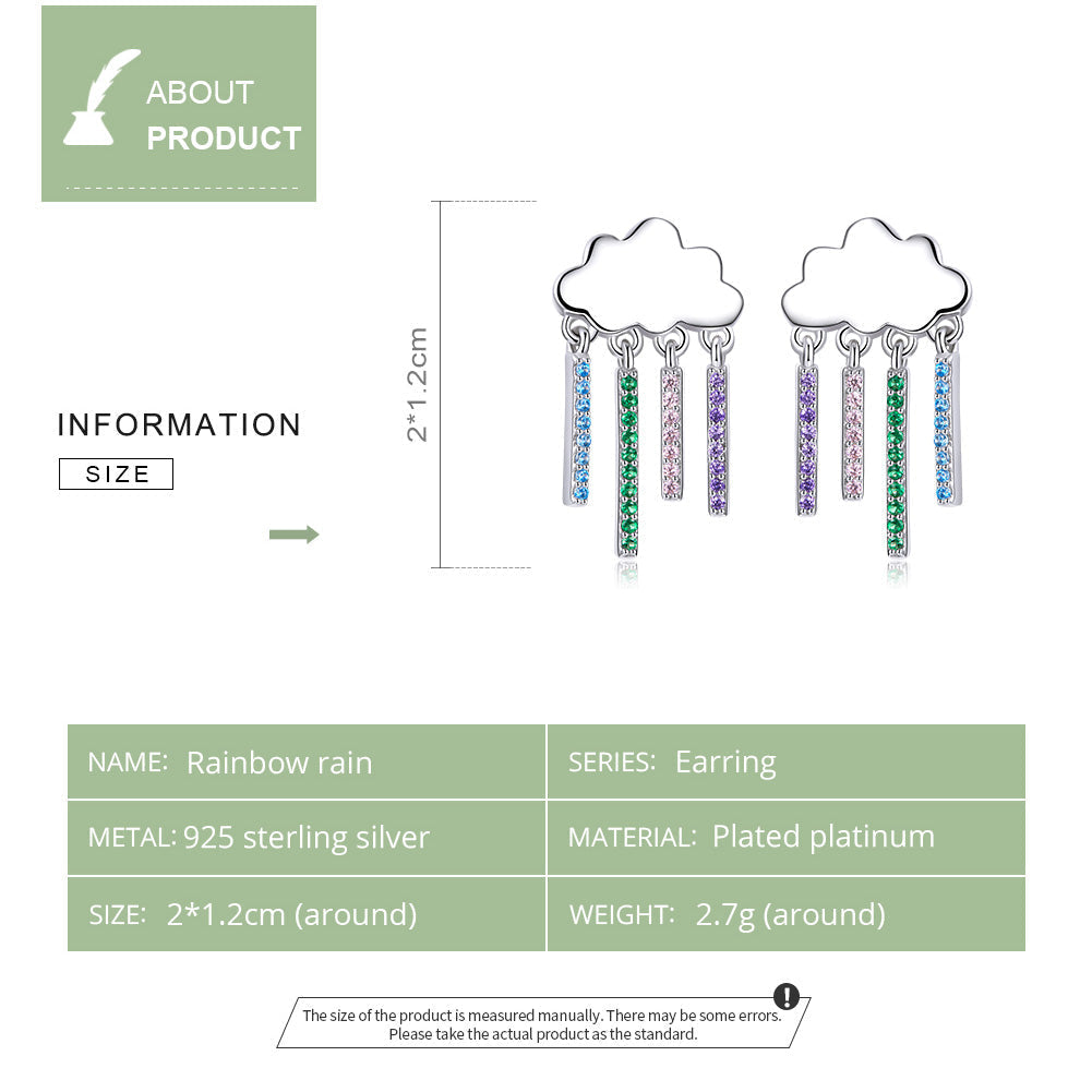 "Sylvory 925 Sterling Silver Prismatic Cloud Dangle Earring"