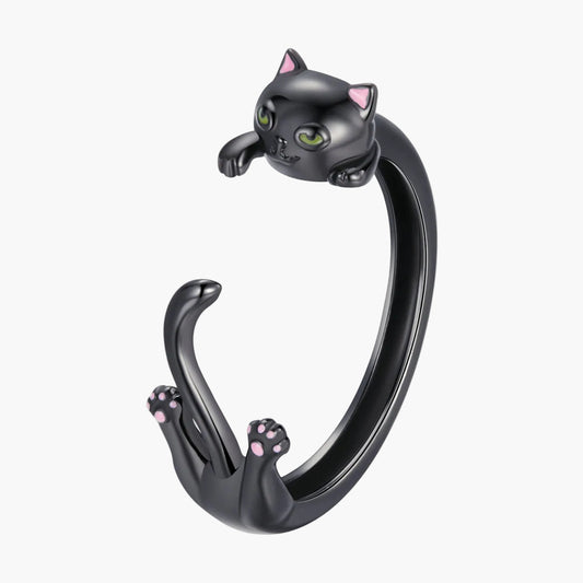 "Sylvory 925 Sterling Silver Purrfection Cat Ring"