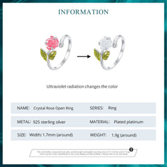 "Sylvory 925 Sterling Silver Rose UV Magic Ring"