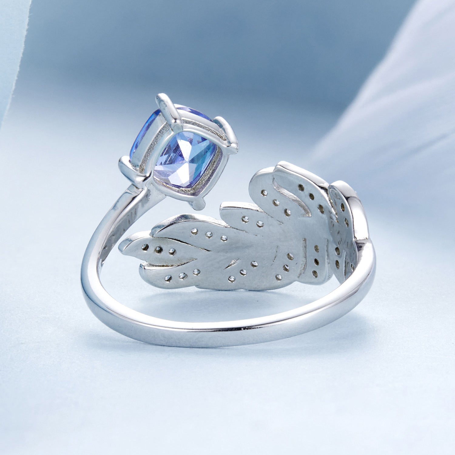 "Sylvory 925 Sterling Silver Serenity Feather Ring"