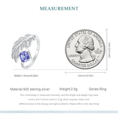 "Sylvory 925 Sterling Silver Serenity Feather Ring"