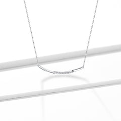 "Sylvory 925 Sterling Silver Smiling Curve Necklace"