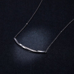 "Sylvory 925 Sterling Silver Smiling Curve Necklace"
