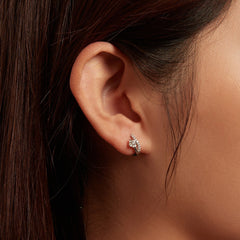 "Sylvory 925 Sterling Silver Sprouting Petals Huggie Hoops"