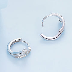 "Sylvory 925 Sterling Silver Sprouting Petals Huggie Hoops"