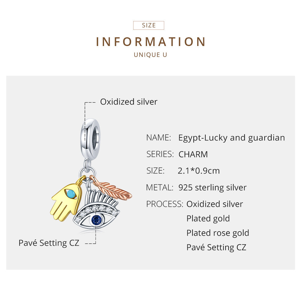 "Sylvory 925 Sterling Silver Talisman Trio Charm"