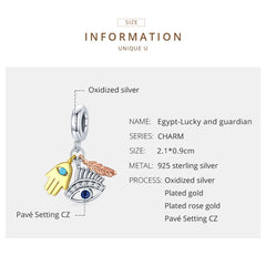 "Sylvory 925 Sterling Silver Talisman Trio Charm"