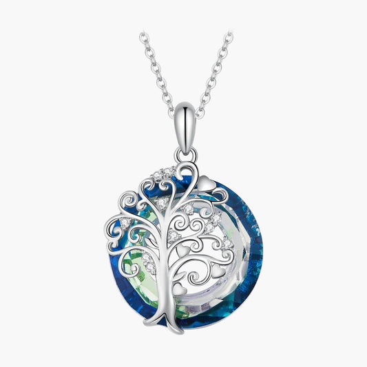 "Sylvory 925 Sterling Silver Tree of Life Illumination Necklace"
