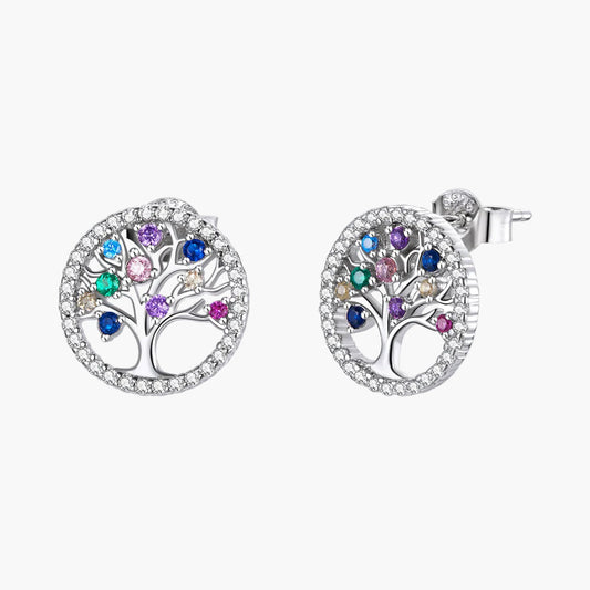 "Sylvory 925 Sterling Silver Tree of Life studs"
