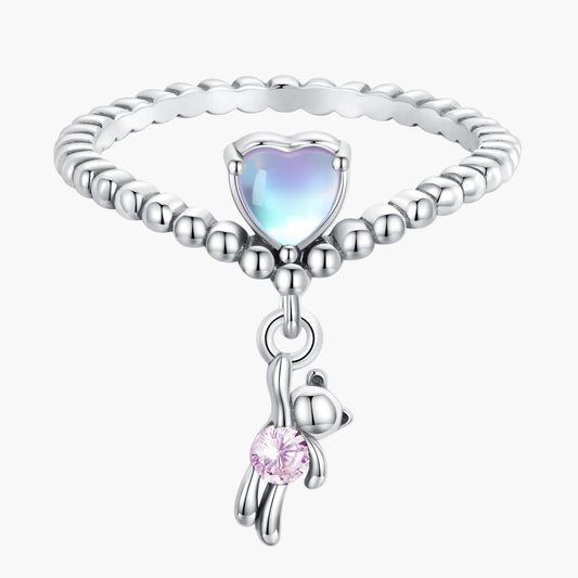 "Sylvory 925 Sterling Silver Twirl Teddy Ring"